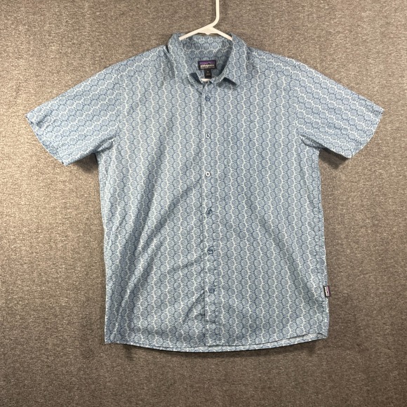 Patagonia Other - Patagonia Shirt Mens Medium Go To Floral Geometric Button Up 52691 Blue